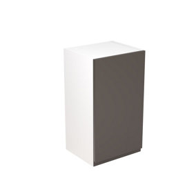 Kitchen Kit Pre-Built Graphite Matt Wall Unit 400mm - J-Pull Cabinet Door - Screwless Quick Build Kitchen Unit Easy Install