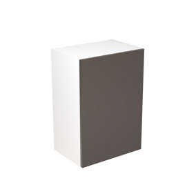 Kitchen Kit Pre-Built Graphite Matt Wall Unit 500mm - Slab Cabinet Door - Screwless Quick Build Kitchen Unit Easy Install