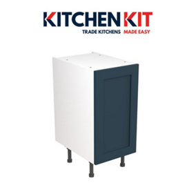 Kitchen Kit Pre-Built Indigo Blue Matt Base Unit 400mm - Shaker Cabinet Door - Screwless Quick Build Kitchen Unit Easy Install
