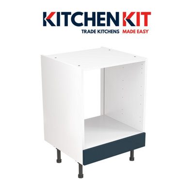 Kitchen Kit Pre-Built Indigo Blue Matt Base Unit 600mm - Oven Cabinet  - Screwless Quick Build Kitchen Unit Easy Install