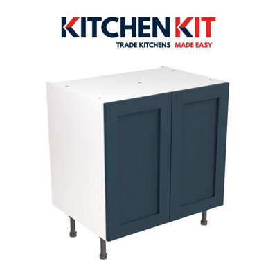 Kitchen Kit Pre-Built Indigo Blue Matt Base Unit 800mm - Shaker Cabinet ...