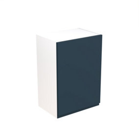 Kitchen Kit Pre-Built Indigo Blue Matt Wall Unit 500mm - J-Pull Cabinet Door - Screwless Quick Build Kitchen Unit Easy Install