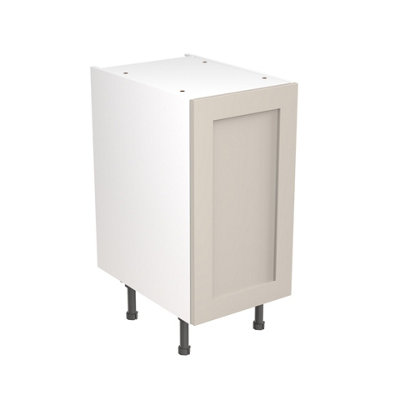 Kitchen Kit Pre-Built Light Grey Matt Base Unit 400mm - Shaker Cabinet Door - Screwless Quick Build Kitchen Unit Easy Install