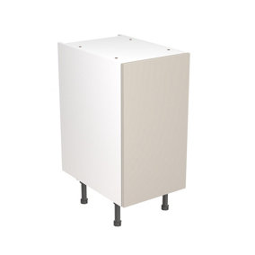 Kitchen Kit Pre-Built Light Grey Matt Base Unit 400mm - Slab Cabinet Door - Screwless Quick Build Kitchen Unit Easy Install