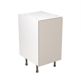 Kitchen Kit Pre-Built Light Grey Matt Base Unit 450mm - J-Pull Cabinet Door - Screwless Quick Build Kitchen Unit Easy Install