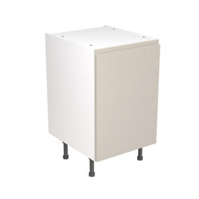 Kitchen Kit Pre-Built Light Grey Matt Base Unit 500mm - J-Pull Cabinet Door - Screwless Quick Build Kitchen Unit Easy Install