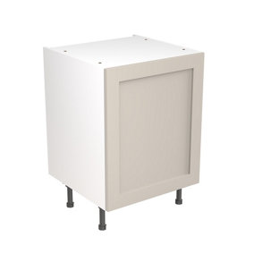 Kitchen Kit Pre-Built Light Grey Matt Base Unit 600mm - Shaker Cabinet Door - Screwless Quick Build Kitchen Unit Easy Install