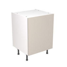 Kitchen Kit Pre-Built Light Grey Matt Base Unit 600mm - Slab Cabinet Door - Screwless Quick Build Kitchen Unit Easy Install