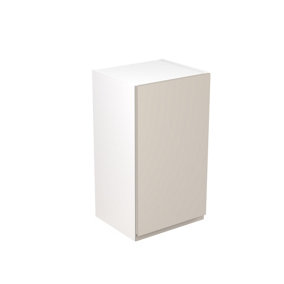 Kitchen Kit Pre-Built Light Grey Matt Wall Unit 400mm - J-Pull Cabinet Door - Screwless Quick Build Kitchen Unit Easy Install