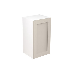 Kitchen Kit Pre-Built Light Grey Matt Wall Unit 400mm - Shaker Cabinet Door - Screwless Quick Build Kitchen Unit Easy Install