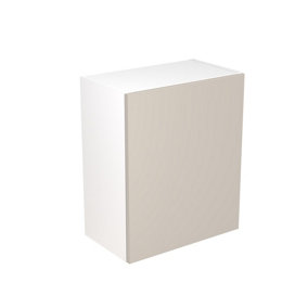 Kitchen Kit Pre-Built Light Grey Matt Wall Unit 600mm - Slab Cabinet Door - Screwless Quick Build Kitchen Unit Easy Install