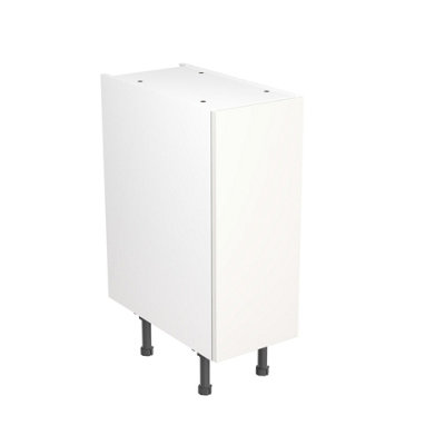 Kitchen Kit Pre-Built White Gloss Base Unit 300mm - Slab Cabinet Door - Screwless Quick Build Kitchen Unit Easy Install