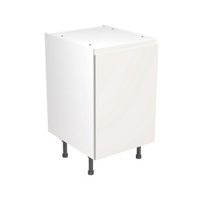 Kitchen Kit Pre-Built White Gloss Base Unit 500mm - J-Pull Cabinet Door - Screwless Quick Build Kitchen Unit Easy Install