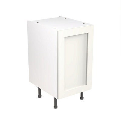 Kitchen Kit Pre-Built White Matt Base Unit 450mm - Shaker Cabinet Door - Screwless Quick Build Kitchen Unit Easy Install