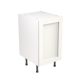 Kitchen Kit Pre-Built White Matt Base Unit 450mm - Shaker Cabinet Door - Screwless Quick Build Kitchen Unit Easy Install