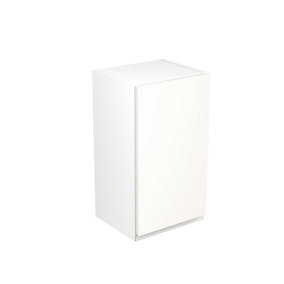 Kitchen Kit Pre-Built White Matt Wall Unit 400mm - J-Pull Cabinet Door - Screwless Quick Build Kitchen Unit Easy Install