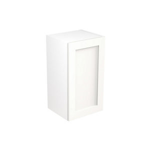 Kitchen Kit Pre-Built White Matt Wall Unit 400mm - Shaker Cabinet Door - Screwless Quick Build Kitchen Unit Easy Install