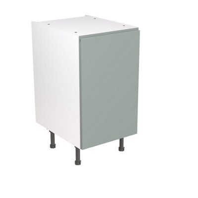 Kitchen Kit Sage Green Matt J-Pull Door Base Unit Cabinet Handleless Soft Close Drawers Pre-Built - 450x870mm