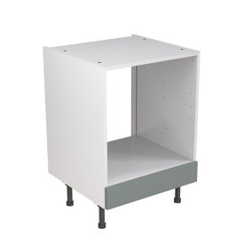 Kitchen Kit Sage Green Matt J-Pull Door Base Unit Under Oven Cabinet Handleless Soft Close Drawers Flatpack - 600x870mm