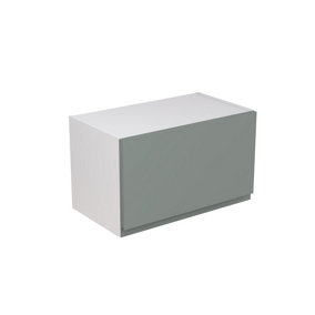 Kitchen Kit Sage Green Matt J-Pull Door Wall Mounted Bridging Unit Cabinet Handleless Soft Close Drawers Flatpack - 600x360mm