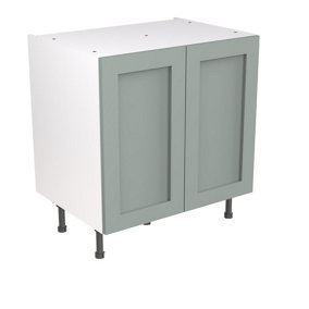 Kitchen Kit Sage Green Matt Shaker Door Base Unit Cabinet Soft Close Drawers Flatpack - 800x870mm