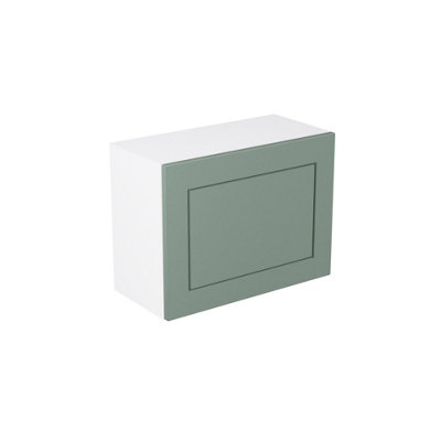 Kitchen Kit Sage Green Matt Shaker Door Single Extractor Wall Mounted Unit Cabinet Soft Close Drawers Pre-Built - 600x455mm