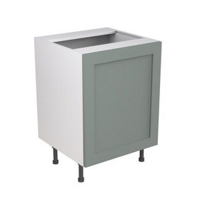 Kitchen Kit Sage Green Matt Shaker Door Sink/Hob Base Unit Cabinet Soft Close Drawers Flatpack - 600x870mm