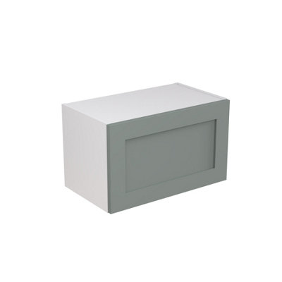 Kitchen Kit Sage Green Matt Shaker Door Wall Mounted Bridging Unit Cabinet Soft Close Drawers Flatpack - 600x360mm