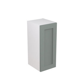 Kitchen Kit Sage Green Matt Shaker Door Wall Mounted Unit Cabinet Soft Close Drawers Flatpack - 300x720mm