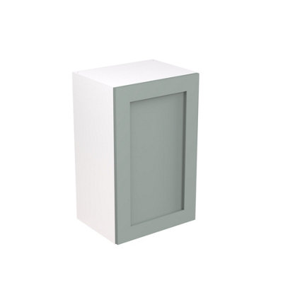 Kitchen Kit Sage Green Matt Shaker Door Wall Mounted Unit Cabinet Soft Close Drawers Pre-Built - 450x720mm