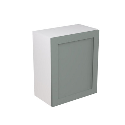 Kitchen Kit Sage Green Matt Shaker Door Wall Mounted Unit Cabinet Soft Close Drawers Pre-Built - 600x720mm