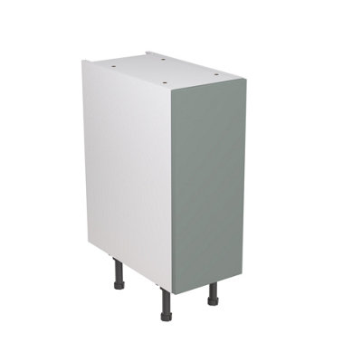 Kitchen Kit Sage Green Matt Slab Door Base Unit Cabinet Soft Close Drawers Pre-Built - 300x870mm