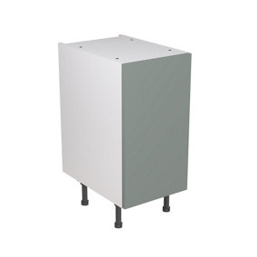 Kitchen Kit Sage Green Matt Slab Door Base Unit Cabinet Soft Close Drawers Pre-Built - 400x870mm