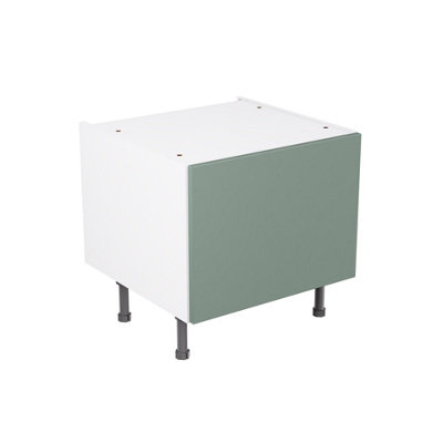 Kitchen Kit Sage Green Matt Slab Door Belfast Sink Base Unit Cabinet Soft Close Drawers Flatpack - 600x455mm