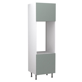 Kitchen Kit Sage Green Matt Slab Door Oven (Double) Housing Tall Unit Cabinet Soft Close Drawers Flatpack - 600x2120mm