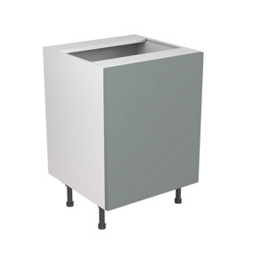 Kitchen Kit Sage Green Matt Slab Door Sink/Hob Base Unit Cabinet Soft Close Drawers Flatpack - 600x870mm