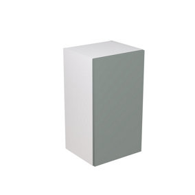 Kitchen Kit Sage Green Matt Slab Door Wall Mounted Unit Cabinet Soft Close Drawers Pre-Built - 400x720mm