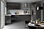 Kitchen Kit Single Oven Tall Housing Unit 600mm w/ J-Pull Cabinet Door - Super Gloss Graphite