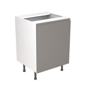 Kitchen Kit Sink Housing Base Unit 600mm w/ J-Pull Cabinet Door - Super Gloss Dust Grey