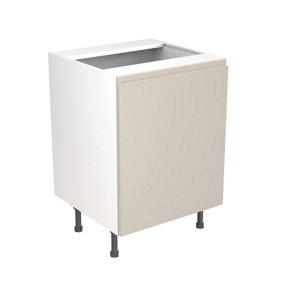 Kitchen Kit Sink Housing Base Unit 600mm w/ J-Pull Cabinet Door - Super Gloss Light Grey