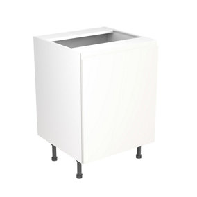 Kitchen Kit Sink Housing Base Unit 600mm w/ J-Pull Cabinet Door - Super Gloss White