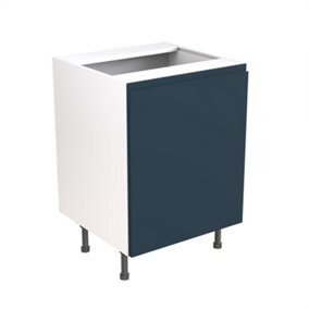 Kitchen Kit Sink Housing Base Unit 600mm w/ J-Pull Cabinet Door - Ultra Matt Indigo Blue