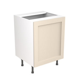 Kitchen Kit Sink Housing Base Unit 600mm w/ Shaker Cabinet Door - Ultra Matt Cashmere