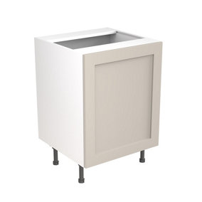 Kitchen Kit Sink Housing Base Unit 600mm w/ Shaker Cabinet Door - Ultra Matt Light Grey