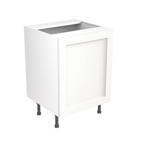 Kitchen Kit Sink Housing Base Unit 600mm w/ Shaker Cabinet Door - Ultra Matt White