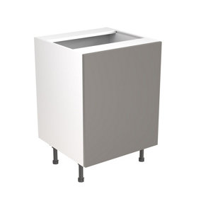 Kitchen Kit Sink Housing Base Unit 600mm w/ Slab Cabinet Door - Super Gloss Dust Grey
