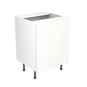 Kitchen Kit Sink Housing Base Unit 600mm w/ Slab Cabinet Door - Super Gloss White