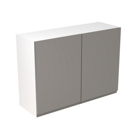 Kitchen Kit Wall Unit 1000mm w/ J-Pull Cabinet Door - Super Gloss Dust Grey
