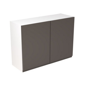Kitchen Kit Wall Unit 1000mm w/ J-Pull Cabinet Door - Super Gloss Graphite