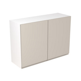 Kitchen Kit Wall Unit 1000mm w/ J-Pull Cabinet Door - Super Gloss Light Grey